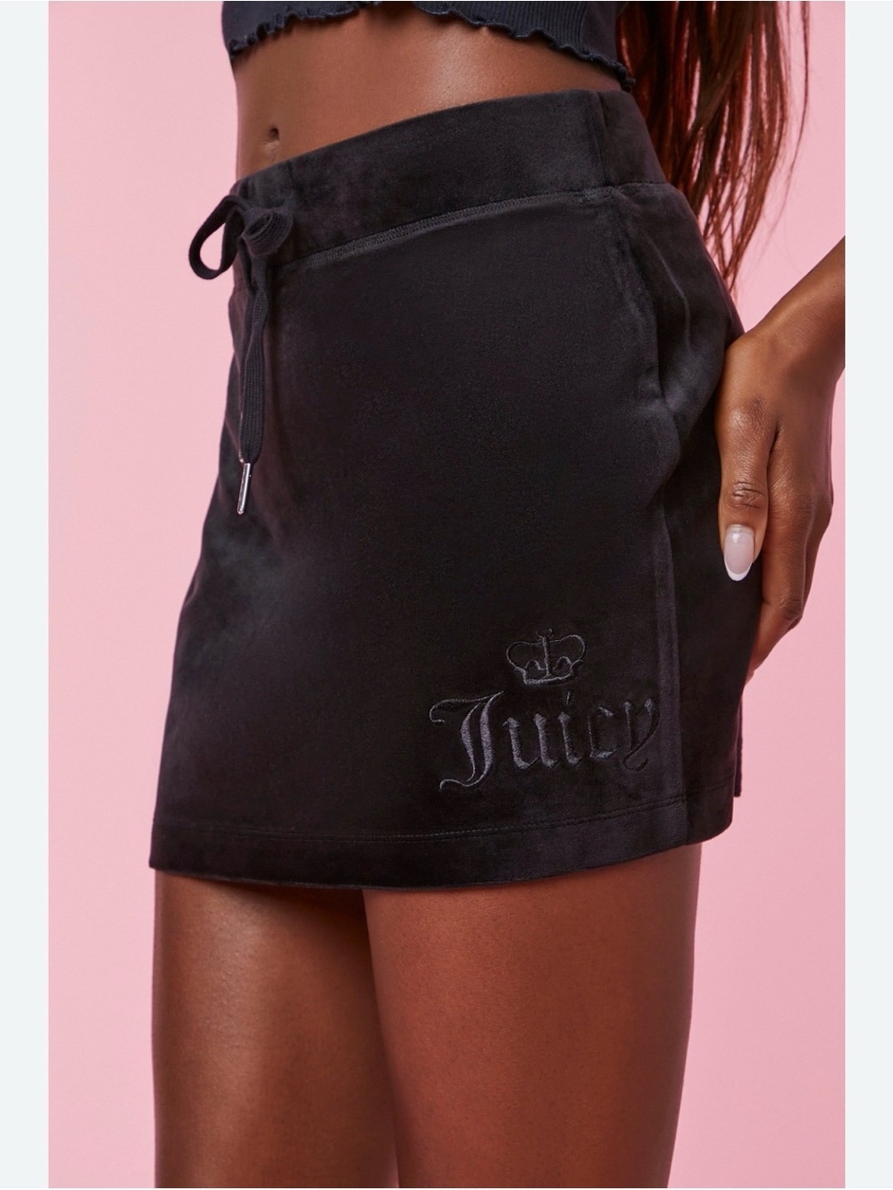 Juicy Couture Black Velour Mini Skirt